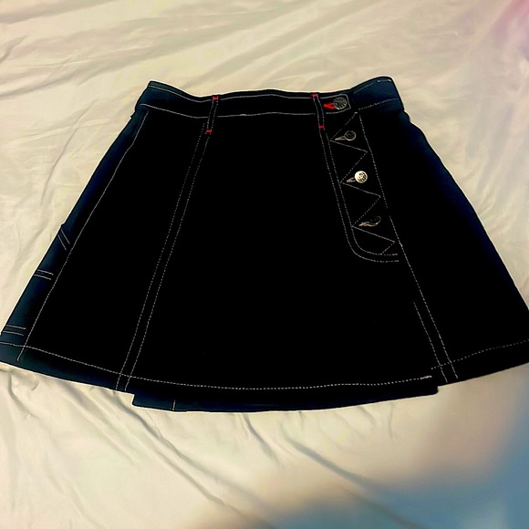 VINTIGE BLACK SUADE SIXTY SKIRT - Picture 1 of 2